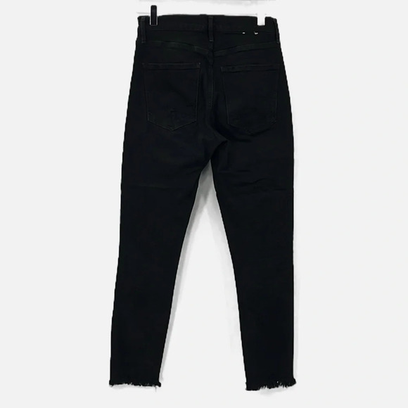 Agolde Sophie Feel Good Skinny Distressed Raw Hem Jeans in Black - Size 26 - Picture 4 of 7